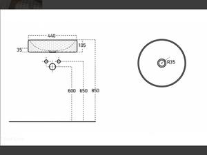 Lavabo ovale monotrou pour comptoir en céramique moderne de qualité supérieure pour hôtel Garantie de 2 ans d'origine turque - Product Image 2