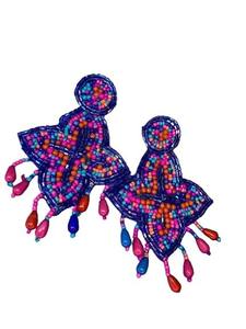 Pendientes de mujer con cuentas de estilo clásico de los mejores colores, bordado a la moda, tamaño personalizado, regalo de fiesta, uso, costura a la moda - Product Image 4