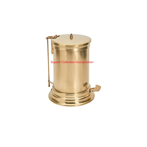 Wholesale Vintage Bronze Metal Dustbin With Ornate Design Foot Pedal <b>Step</b>-On Household Waste Bin For Living Room And Bathroom - Product Image 2
