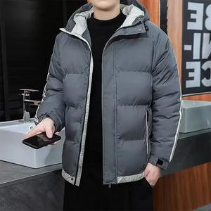 Manteau d'hiver thermique épais unisexe à capuche, coupe-vent, en laine/polyester, personnalisable, parka tendance, coupe ample et ajustée - Product Image 4