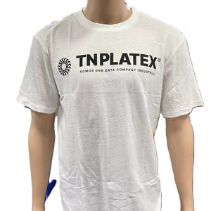 T-shirt en coton blanc personnalisable tissu tricoté recyclé fabriqué à Mumbai en Inde avec options d'impression de taille et de couleur - Product Image 1