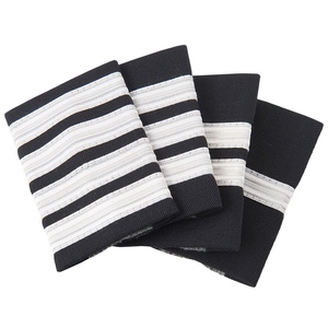 Tùy chỉnh hãng hàng không phi công Cán Bộ Vai epaulettes Bạc braids sọc thiết kế Viscose Chất liệu OEM dịch vụ với logo tùy chỉnh - Product Image 1