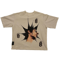 T-shirts Boxy Personnalisés 2025 pour Hommes – 100% Coton Lourd, Couleur Unie, Style Hip Hop, Haute Qualité, Épaules Tombantes, Impression Numérique, Respirant