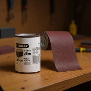 Rouleau de ponçage non perforé Stanley 1/2, 115 mm x 5 m, disques de ponçage en rouleau - Product Image 3