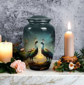 Peacock Urn <b>for</b> Adults <b>Ashes</b> Twin Memorial <b>for</b> Human <b>Ashes</b> Elegant Birds Urn Decorative Funeral Mystical Forest Urn - Product Image 3