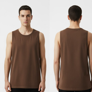 <b>Men</b> cotton tank top OEM factory supplier wholesale custom made sleeveless gym workout <b>vest</b> fitness training casual fashion - Product Image 2