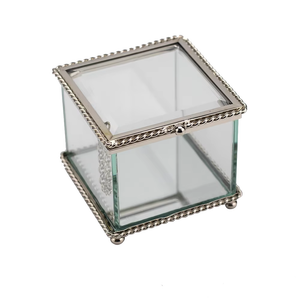 Organizador de Exhibición de Recuerdo de Joyería, Caja Cuadrada Transparente, Anillo, Pulsera, Organizador Dorado, Caja de Cristal de Estilo Nórdico - Product Image 1