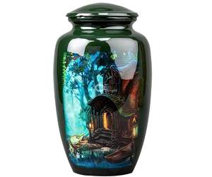 Urne funéraire classique en aluminium émaillé rouge de haute qualité pour adulte, finition brillante, capacité de 200 pouces cubes, pour inhumation commémorative - Product Image 5