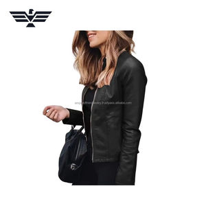 Women's Slim Fit <b>Yellow</b> Sheep Skin Faux Leather <b>Puffer</b> <b>Jacket</b> Solid Pattern Front Zipper Plain Dyed Woven Breathable Autumn - Product Image 2