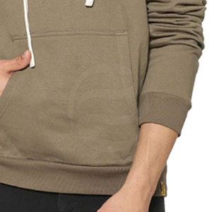 Pull à capuche d'hiver pour hommes de haute qualité à manches longues thermique 100% coton teint uni - Product Image 6