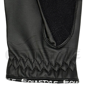 Gants d'équitation en cuir noir personnalisés de protection extensible pour une utilisation toute l'année, hiver et été. - Product Image 5