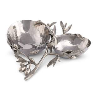 Bols en argent coulé en aluminium de haute qualité feuilles de concepteur résistantes à la chaleur pour les fournitures de Table de fêtes de Villa de mariage - Product Image 5
