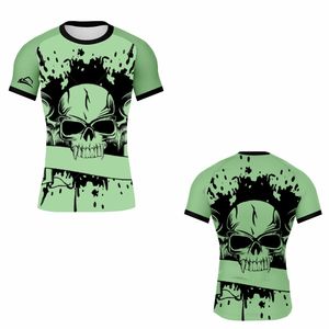 Impresión personalizada Rash Guard Hombres Mangas cortas Protección UV MMA Rash Guard Fear Inducing Apparel - Product Image 3