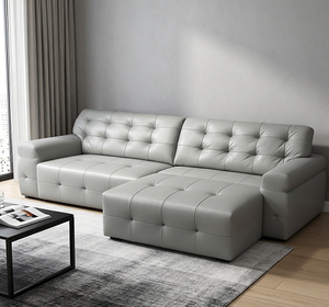 Thick Litchi Grain Eco-Leather <b>Sofa</b>, Skin‑Friendly Fabric, Oversized Extra‑Long Armrests, <b>Waterproof</b> & Stain‑Resistant - Product Image 4