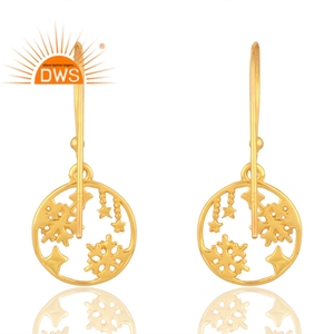 Meilleure vente 925 argent sterling plaqué or 18 carats boucle d'oreille demi-bijoux fins pour femmes cadeau pour elle - Product Image 2