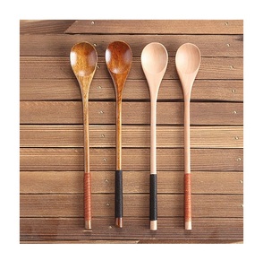 Cuchara de té al mejor precio, cuchara de café de Acacia/Mango negro grueso multiusos Natural, juego de cubiertos de alta calidad de acero inoxidable - Product Image 1