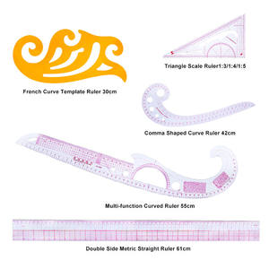 Professionale 9 pezzi Fashion Design Pattern Tools disegno righello su misura cucito righello curva francese - Product Image 2