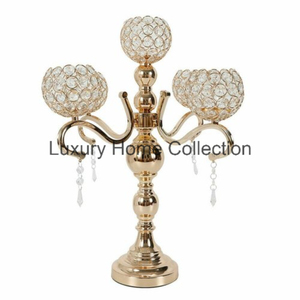 Nouveau cristal perlé mariage candélabre de table couleur argent poli fête de fête et fournitures de pièce maîtresse à un prix raisonnable - Product Image 6