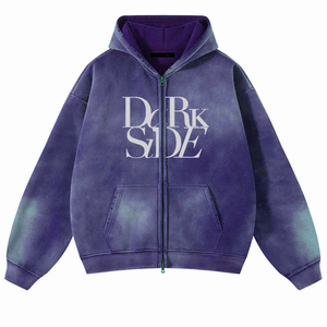 Sudadera con capucha de algodón 100% de alto gramaje, con cremallera completa, lavado ácido, de secado rápido, estilo oversize, la más vendida para hombre - Product Image 1