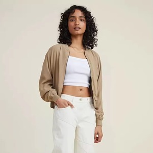 Women Bomber <b>Jacket</b> Custom <b>Lightweight</b> Nylon Streetwear Casual Outerwear OEM Manufacturer Factory Supplier - Product Image 6