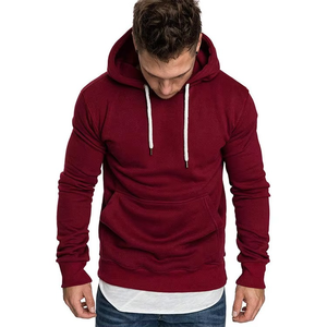 Sudaderas con capucha y sudaderas sólidas para hombre, Sudadera con capucha para mantener el calor, 100% algodón, Jersey pesado de gran tamaño, ropa de calle, estampado de hojaldre personalizado - Product Image 1