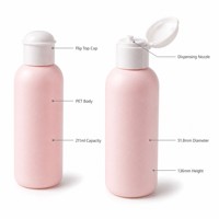 Flacon de lotion PET vide de 211 ml avec bouchon à clapet, emballage cosmétique cylindrique, impression UV personnalisée du logo