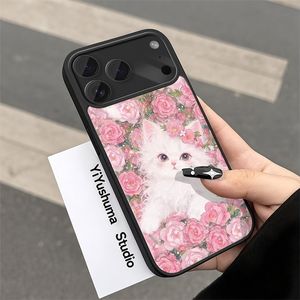 Coque de téléphone magnétique à fleurs colorées pour iPhone 11 à 17 Pro Max, en TPU souple, motif floral blanc, unisexe - Product Image 4