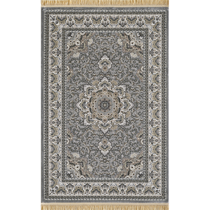 Alfombra turca de lujo hecha a máquina, Golden Almas Grey Premium para sala de estar, del fabricante de Gaziantep. - Product Image 1