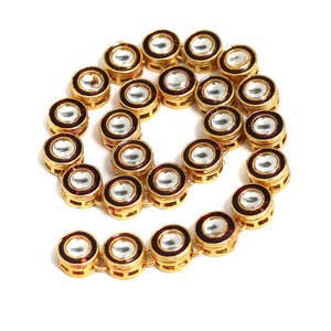 Beadsnfashion - Joyería Artesanal de Cadena Kadi con Meenakari Dorado y Kundan, 10 mm, Multicolor, para Mujer, Collares, Pulseras, Pendientes - Product Image 3