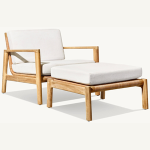 Pouf simple Offre Spéciale en bois de teck écologique pour une utilisation en intérieur, robuste avec coussin doux et moelleux - Product Image 5