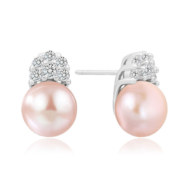 ต่างหูมุก (สีม่วง)