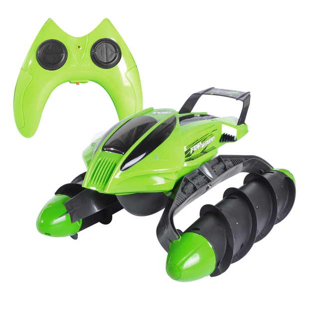 Remote Control Amphibious Off Road Tank Vehicle 2.4Ghz All Terrain Water Land RC Car With LED Light Toy
