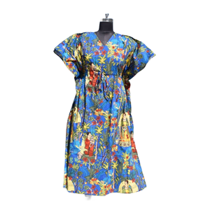 Caftan Robe de nuit en coton à imprimé floral pour femmes - Product Image 1