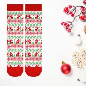 Nordic Pattern Classic Christmas Themed Unisex Ankle <b>Socks</b> Breathable for Daily Usage - Product Image 1