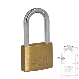 Lucchetto in Ottone ad Arco Lungo 30 mm Blister da 1 pezzo Heavy Duty - Product Image 1
