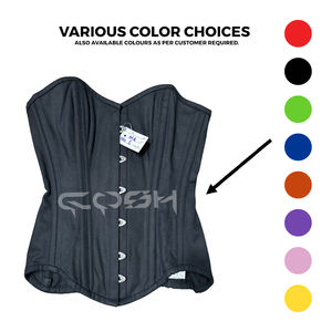 Corsé Premium de Algodón Negro, Top Moldeador de Cuerpo, Corsé Clásico Sobre el Busto con Doble Varilla, Corsé Reductor de Cintura para Ropa Gótica y Fitness - Product Image 3