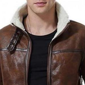 Winter <b>Jacket</b> Leather <b>Jacket</b> <b>Men</b> with Fur Design Heavy Duty Vintage Look Cold Proof Coat with Full Inner Lining - Product Image 2
