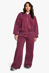 Chándal informal de 2 piezas con capucha y pantalones con cremallera y lavado ácido pesado para mujer - Product Image 2