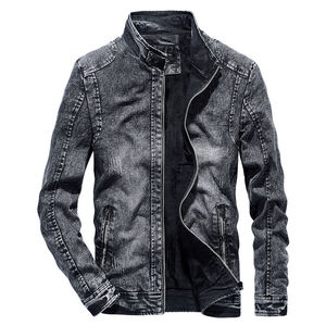 Veste en jean denim OEM pour hommes Vêtements d'extérieur décontractés Veste d'automne Manteau boutonné en jean Veste en jean oversize pour hommes - Product Image 1