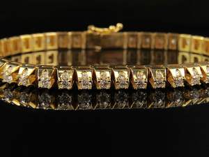 Bracelet tendance en or rose 10 carats orné de diamants cultivés en laboratoire, parfait pour les bijoux de luxe et cadeaux quotidiens - Product Image 2