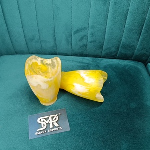 Vaso de Resina Amarillo Blanco Ecológico Hecho a Mano, Vaso de Agua de Diseño con Forma de Ángel, Vaso para Jugo, Vajilla para el Hogar, Bar, Mesa, Artículo de Regalo - Product Image 5