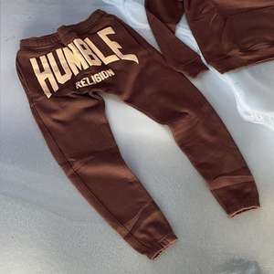 OEM y ODM al por mayor de los hombres de lana personalizada Sudadera con capucha traje de jogging de gran tamaño chándal de invierno con ropa de calle con capucha Joggers conjuntos - Product Image 5