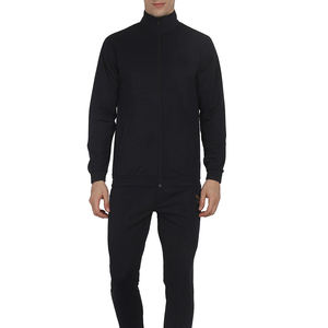 Nouvel ensemble d'entraînement noir personnalisé veste à glissière pantalon de gymnastique survêtement vierge vêtements de sport hommes survêtements pour hommes - Product Image 1