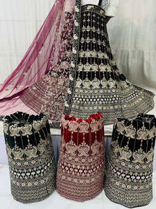 Fiesta de estilo indio y bordado de boda Lehenga choli gharara - Product Image 3