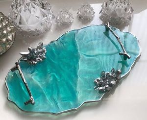 Bandeja de Servicio de Resina Epoxi Hecha a Mano, Piezas Únicas Esenciales para la Cocina, para el Hogar, Restaurante, Hotel, Bandejas Decorativas para Servir - Product Image 5