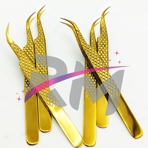 RMI Produit de haute qualité Pince à cils incurvée régulière Diamond Grip Gold Plasma Color Set - Product Image 5