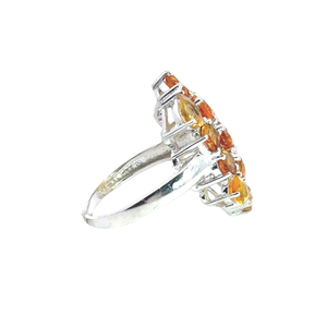 Anillo llamativo y hermoso con citrino amarillo auténtico, joyería fina clásica al por mayor para bodas y fiestas, chapado en rodio - Product Image 5