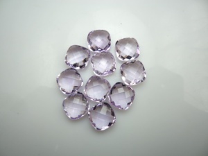 Export Grade 100% Natural semi-precious Pink Amethyst in <b>Square</b> <b>Cushion</b> Checker Cut Shape Available in Custom Sizes for Export - Product Image 4