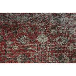 Turkish <b>Runner</b> Rug 2.1x5.6 ft (65x172 cm), Vintage <b>Red</b> Ombr Wool Rug - Product Image 5