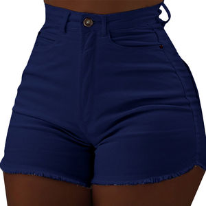 Derniers shorts en jean de couleur unie, shorts jeans pour femmes d'été, pantalons Offre Spéciale, vêtements taille haute pour femmes, shorts teints en couleur unie - Product Image 3